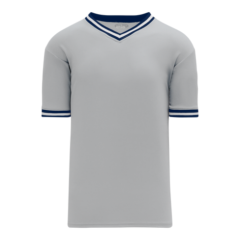 Athletic Knit V-Neck Baseball Jersey with Knitted Trim (BA1333)